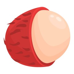 Season rambutan icon cartoon vector. Tropical fruit. Organic rambutan