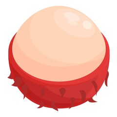 Rambutan tasty icon cartoon vector. Tropical fruit. Fresh thai rambutan