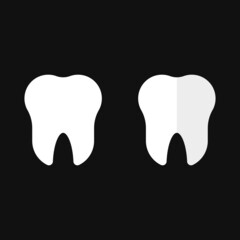 Tooth Flat icon on grey background