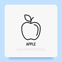 Apple thin line icon. Healthy organic food. Vector illustration.
