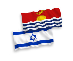 Flags of Republic of Kiribati and Israel on a white background