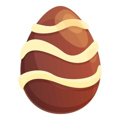 Caramel chocolate egg icon cartoon vector. Easter candy. Dark caramel