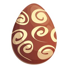 Spiral chocolate egg icon cartoon vector. Easter candy. Snack production