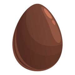 Full chocolate egg icon cartoon vector. Easter candy. Chocolate egg
