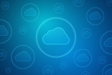 Fototapeta premium Modern cloud technology futuristic, online storage, work from home 
