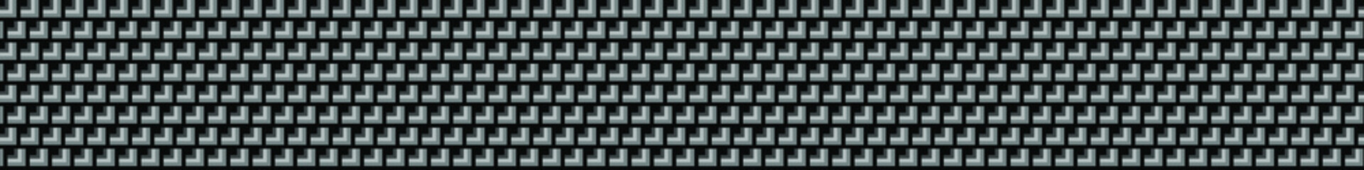 Dark black Carbon fiber Geometric grid background. Modern dark abstract vector square texture.