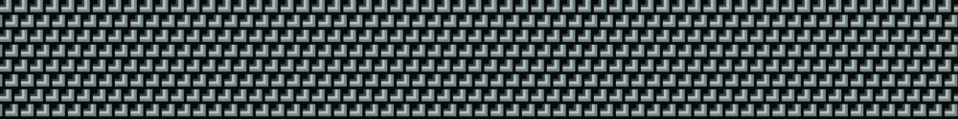 Dark black Carbon fiber Geometric grid background. Modern dark abstract vector square texture.