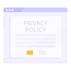 Web secure icon cartoon vector. Data privacy. Private policy