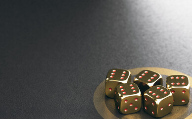 The perfect bet. Dices and probability. - obrazy, fototapety, plakaty