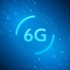 concept of technology 6G mobile network , New generation telecommunication , high-speed mobile Internet,	
