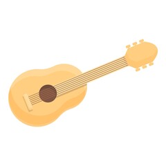 Camping guitar icon cartoon vector. Camp adventure. Summer travel