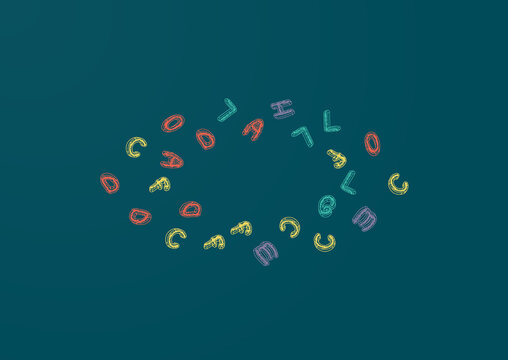 Alphabet School Board Vector Green Background.