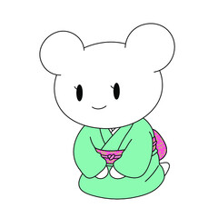 仲居さん　小動物のキャラクター