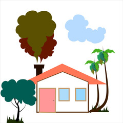 house with tree