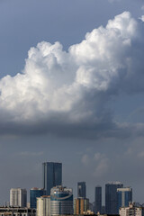 Fototapeta na wymiar Cloudy from above hanoi city - summer 2021