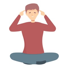 Idea concentration icon cartoon vector. Stress work. Health meditate