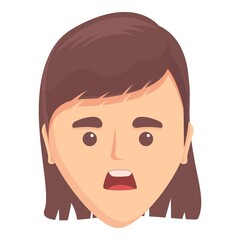 Articulation icon cartoon vector. Mouth speech. Character lip