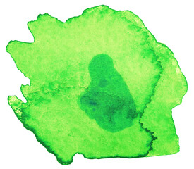 watercolor stain green grunge abstract shape.