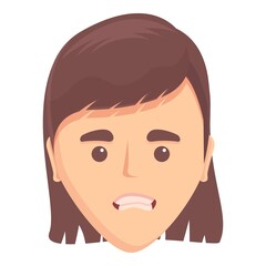 Teeth articulation icon cartoon vector. Mouth speech. English language