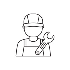 Repairman icon in line style isolated on white background
