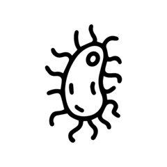 Bacteria escherichia coli line vector doodle icon