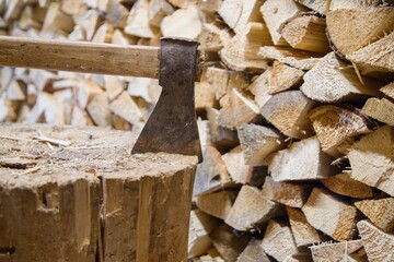 axe and firewood