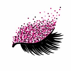 Female eye with long eyelashes