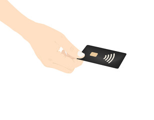 Contactless payment, nfc, credit card purchase, payment, tap to pay vector stock illustration