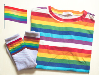 T-shirt and Socks icon of National LGBT pride flag