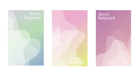 set of abstract geometric shape background with soft gradient color