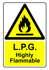 LPG highly flammable - obrazy, fototapety, plakaty