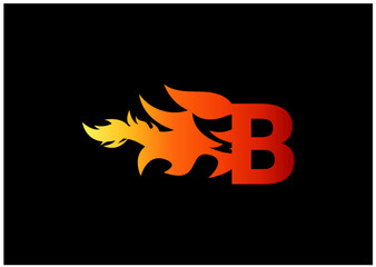 Fire B Letter Logo And Icon Design Template