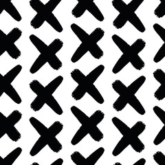 Obraz premium Vector Black Crosses seamless pattern background. Perfect for surfaces such as fashion, fabric, textiles and web background