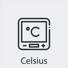 Celsius icon vector icon.Editable stroke.linear style sign for use web design and mobile apps,logo.Symbol illustration.Pixel vector graphics - Vector