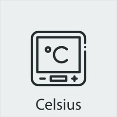 Fototapeta premium Celsius icon vector icon.Editable stroke.linear style sign for use web design and mobile apps,logo.Symbol illustration.Pixel vector graphics - Vector