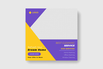 Obraz premium Cleaning service social media post banner template