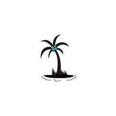 beach and island logo design, vector design of circular beach icons