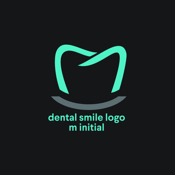 dental smile logo m initial exclusive design inspiration