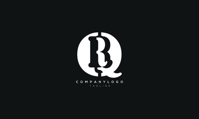 QR RQ, Abstract initial monogram letter alphabet logo design