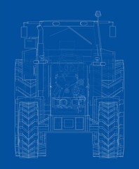 Farm Tractor Concept. Vector