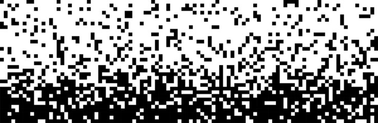 Black and White Random Pixels Pattern. Shuffled pixels texture background. Classic Pixel Art. Vector Illustration.
