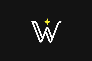 Fototapeta na wymiar letter W star unique monogram logo design vector