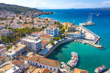View of the amazing island of Spetses, Greece. © gatsi