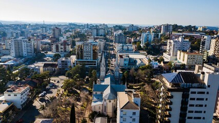 Fototapeta premium Veranopolis RS. Aerial view of downtown Veranópolis, Rio Grande do Sul, Brazil