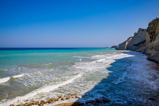 Loggas beach &agrave; P&eacute;roulades sur l'ile de Corfou