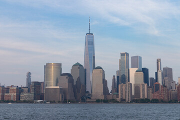 Fototapeta na wymiar Basic Lower Manhattan New York City Skyline along the Hudson River