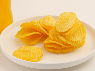 potato chips isolated on white background