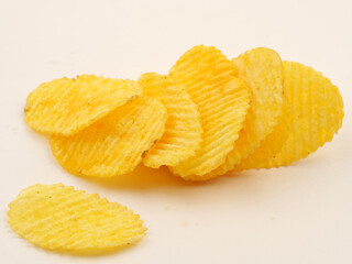 potato chips isolated on white background