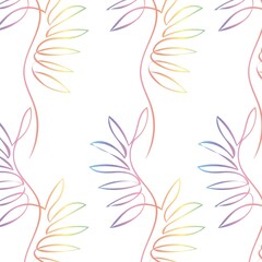 Fototapeta na wymiar Seamless pattern with colorful plants. Colored elements