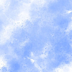 Abstract painted watercolor blue background, sky and clouds concept